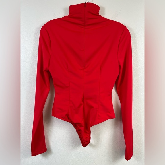 NWT GSUWOO Red Long Sleeved Rashguard Swimsuit, Sz. LG - Picture 2 of 13